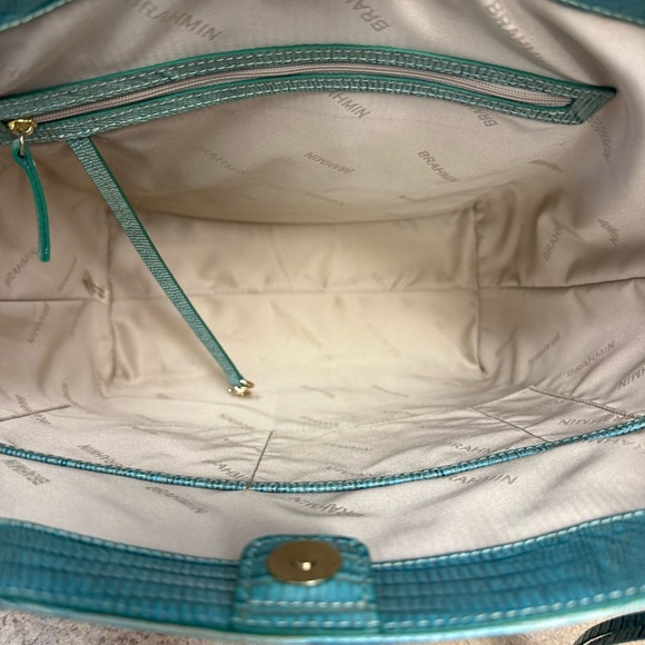 NWT Brahmin JaydenTurquoise lizard large tote purse - Picture 7 of 7